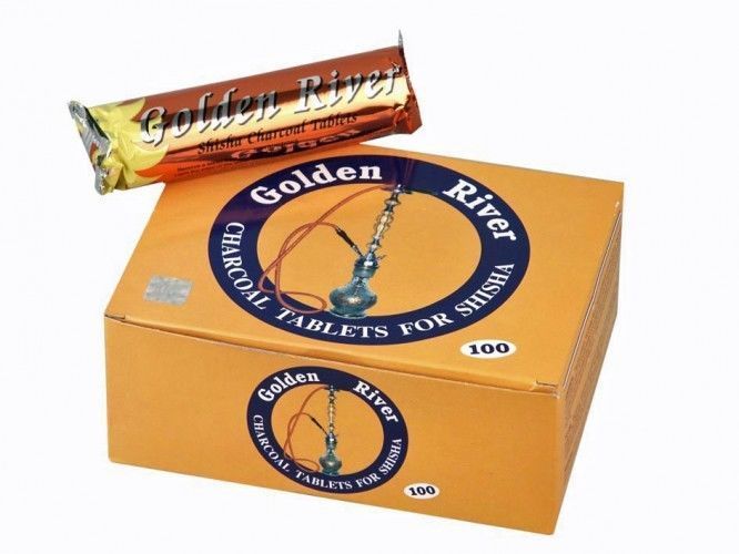 Shisha Kohle – Golden River 1 Rollen – 10 Tabs 40mm, Selbstzünder